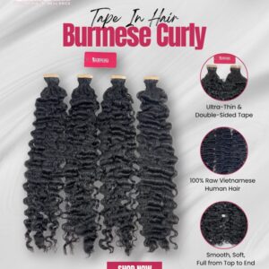 burmese curly tape ins