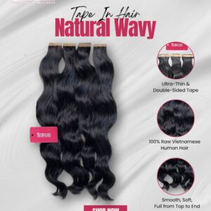 natural wavy tape in extensions