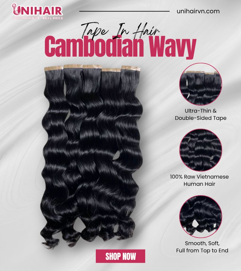 Raw Cambodian Tape In Hair Extensions