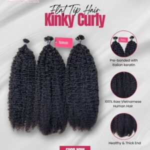 Raw Kinky Curly Flat Tip Hair Extensions