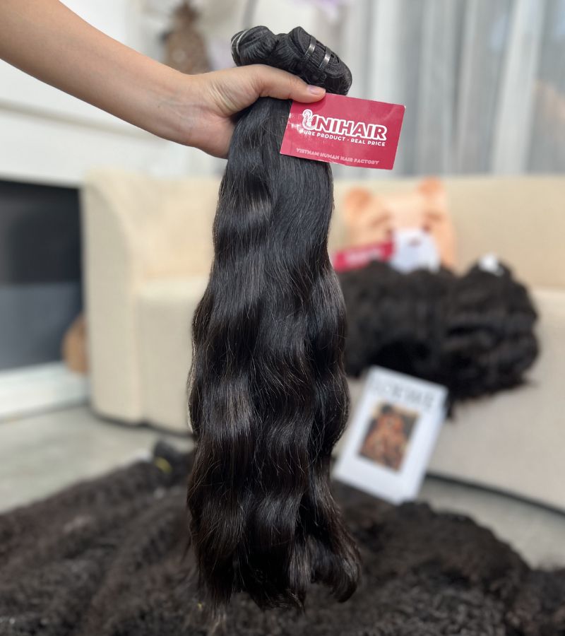Raw natural wavy hair bundles