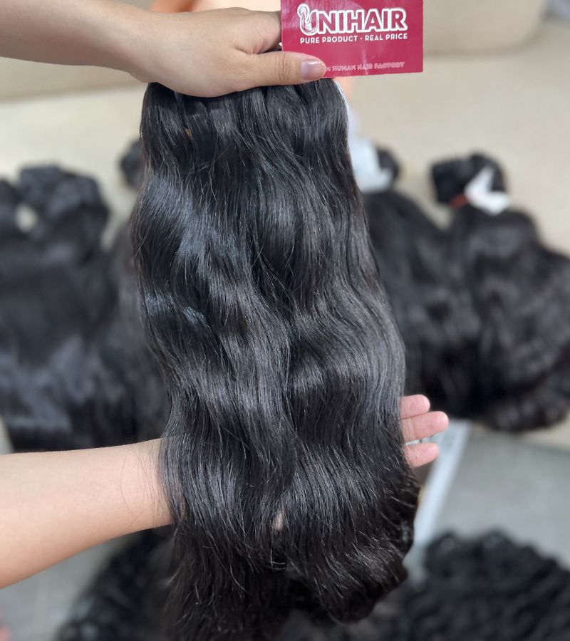 Raw natural wavy hair bundles