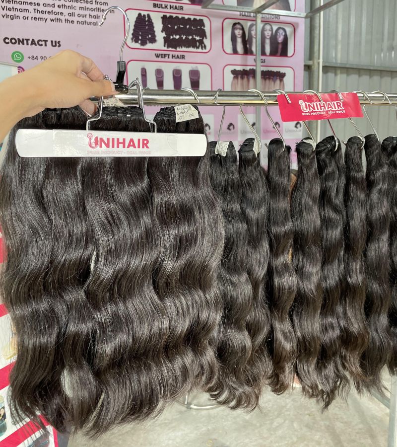 Raw natural wavy hair bundles