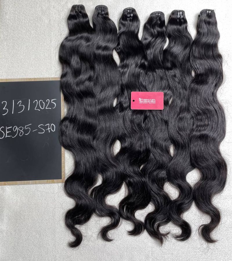 Raw natural wavy hair bundles