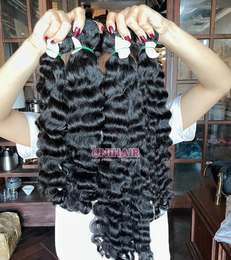 Raw water wave hair weave