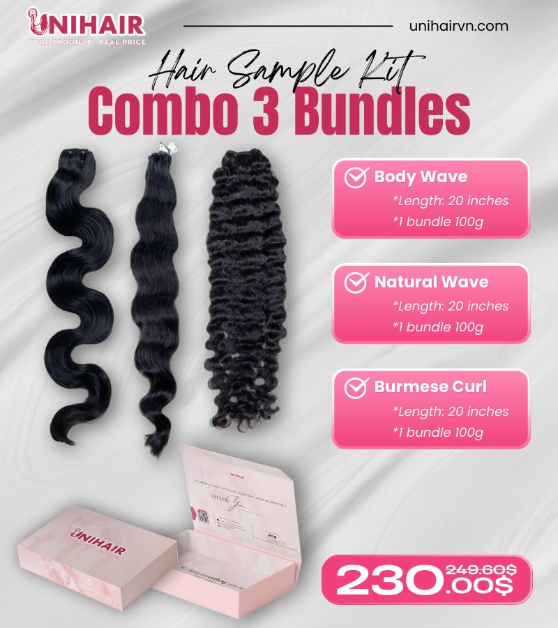 3 Bundle Hair Sample Kit