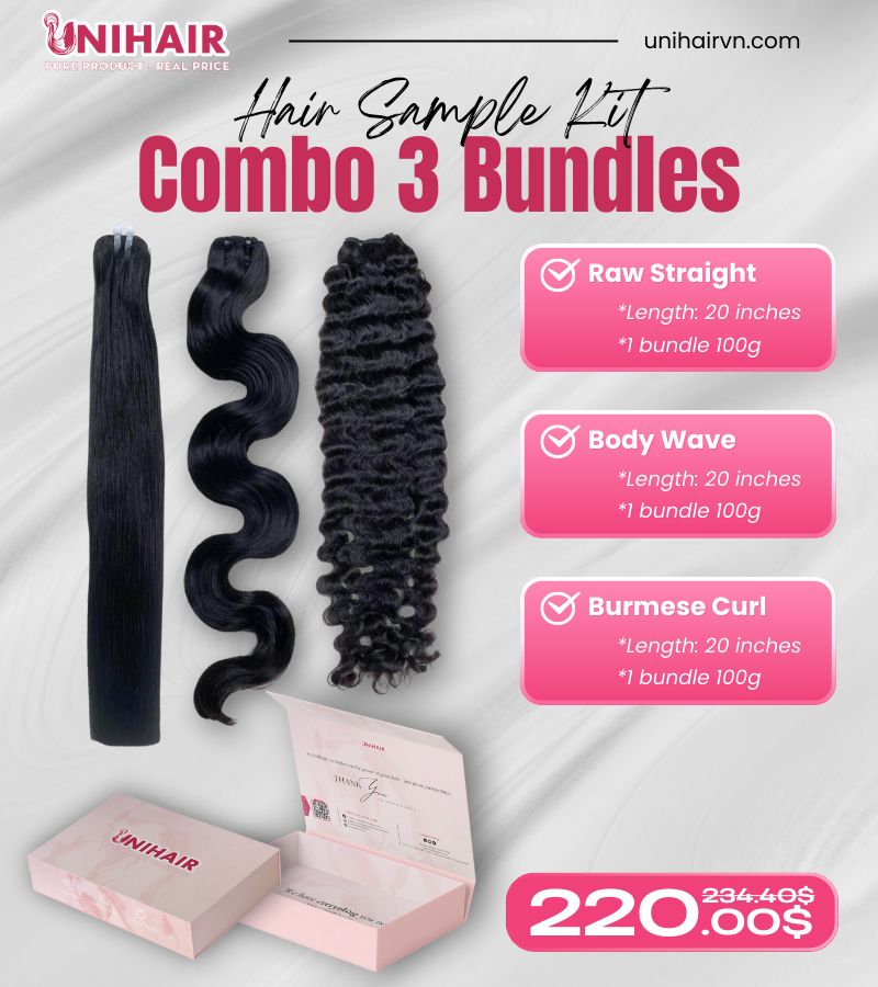 3 Bundle Hair Sample Set
