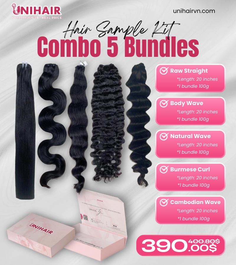5 Bundle Hair Sample 20 inches