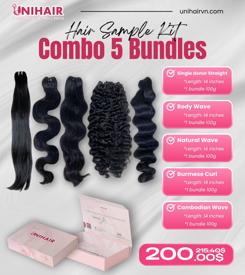 Combo 5 Raw Hair Bundles