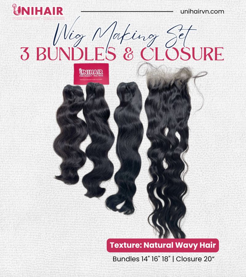 natural wavy wig making set